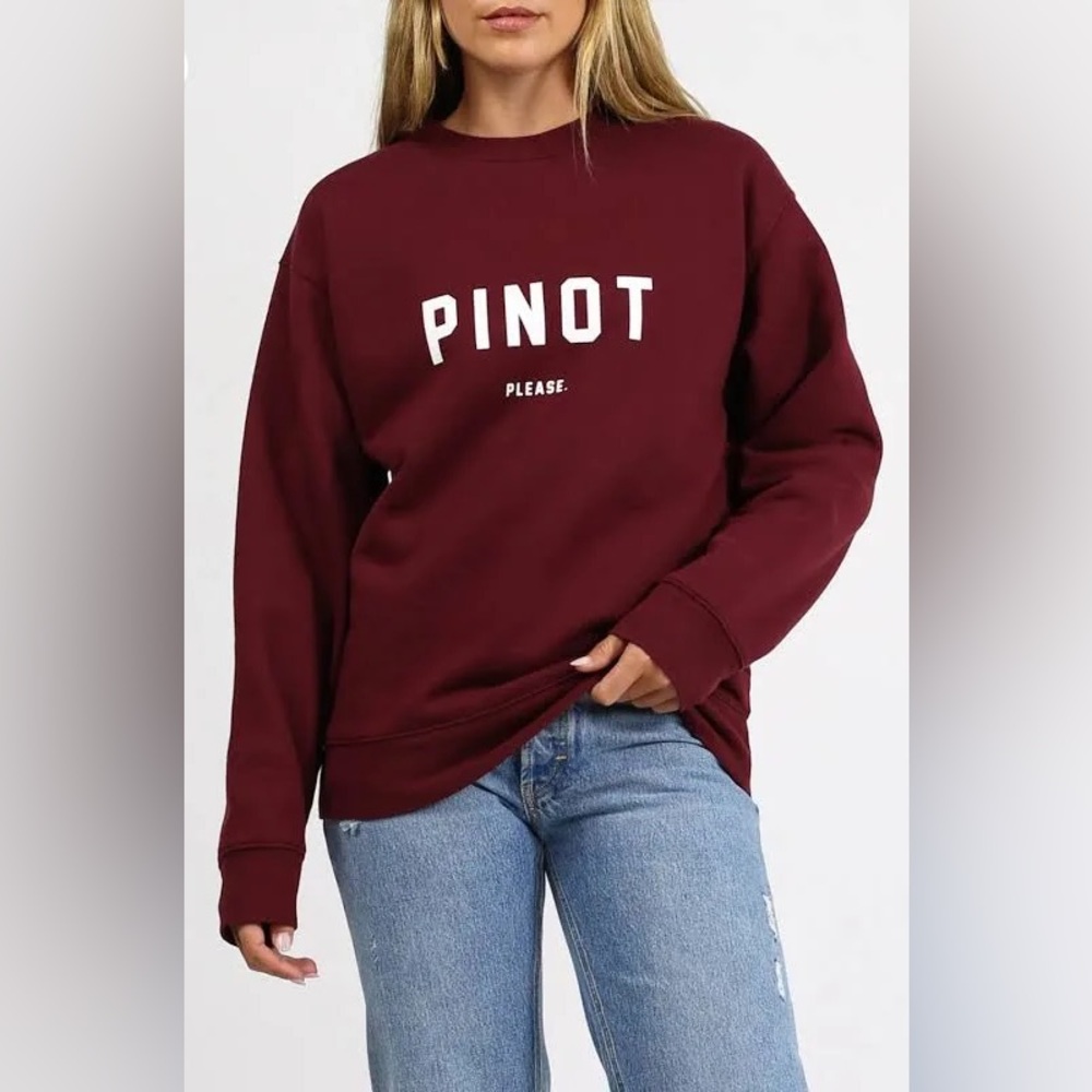 Pinot Please Burgundy Sweater